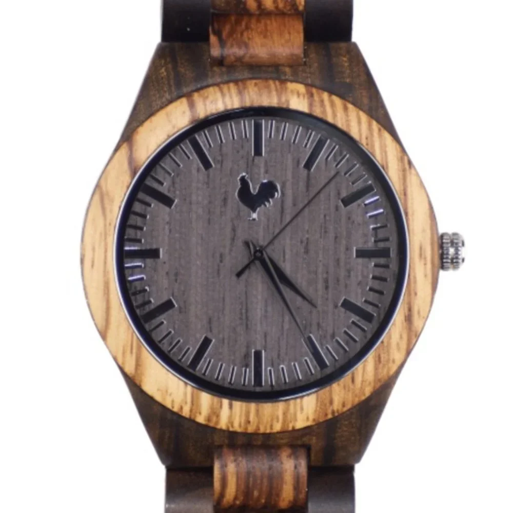 Buckeye Wood Watch White Rooster Groom Father Gift Minimalist Neutral Preppy New